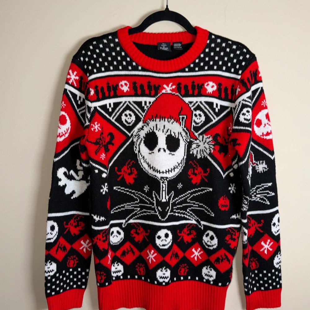 Disney Nightmare Before Christmas Jack Skellington Ugly Christmas Sweater M